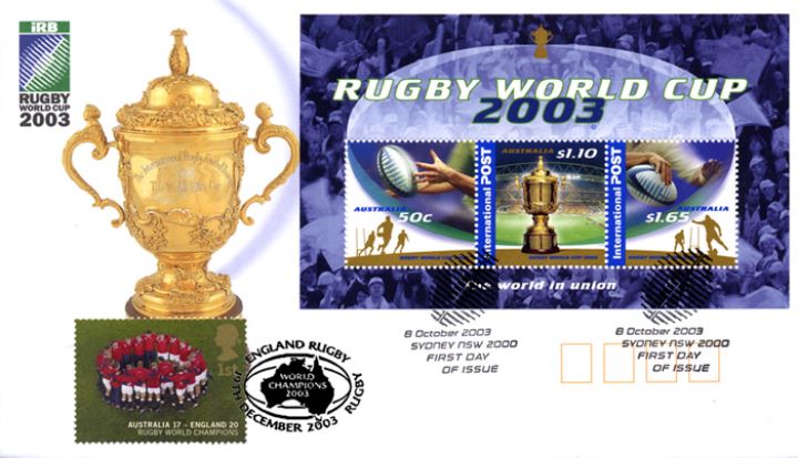 Rugby World Cup: Miniature Sheet, William Webb Ellis Cup