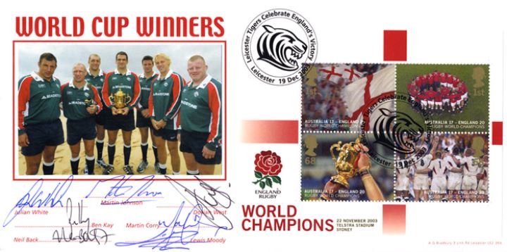 Rugby World Cup: Miniature Sheet, Leicester Tigers Signed Cover