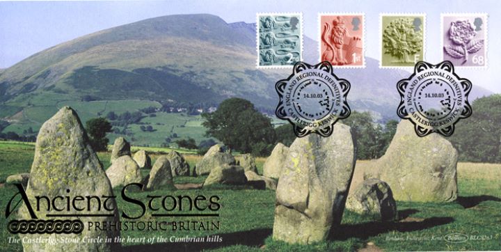 England (white borders) 2nd, 1st, E, 68p, Castlerigg Stone Circle