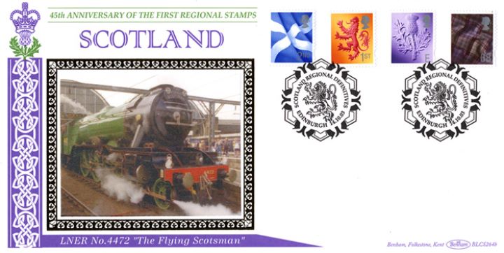 Scotland (white borders) 2nd, 1st, E, 68p, Flying Scotsman