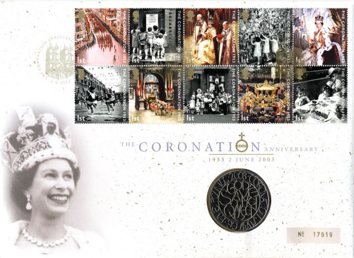 Coronation 50th Anniversary, £5 Coin Cover