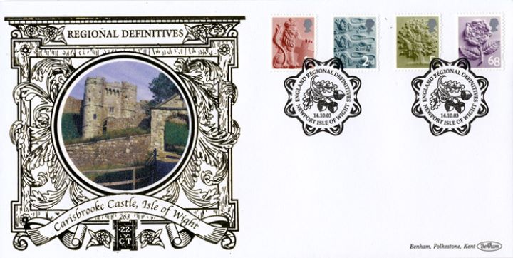 England (white borders) 2nd, 1st, E, 68p, Carisbrooke Castle