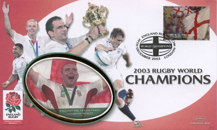 Rugby World Cup: Miniature Sheet, Phil Vickery enjoys a patriotic moment