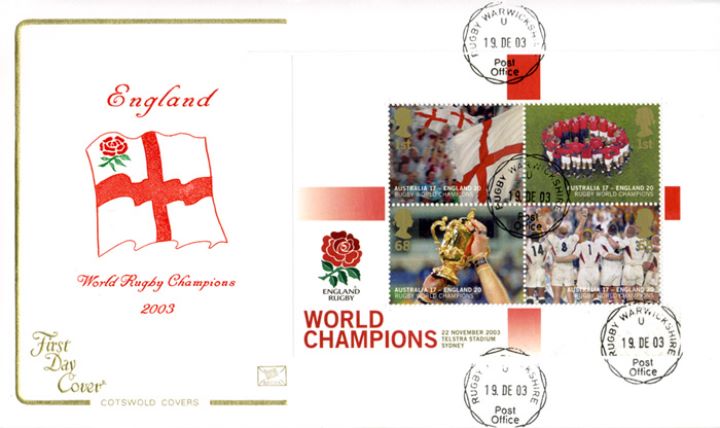 Rugby World Cup: Miniature Sheet, Flag of St George with Rose