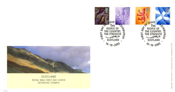 Scotland (white borders) 2nd, 1st, E, 68p, Scottish Hills