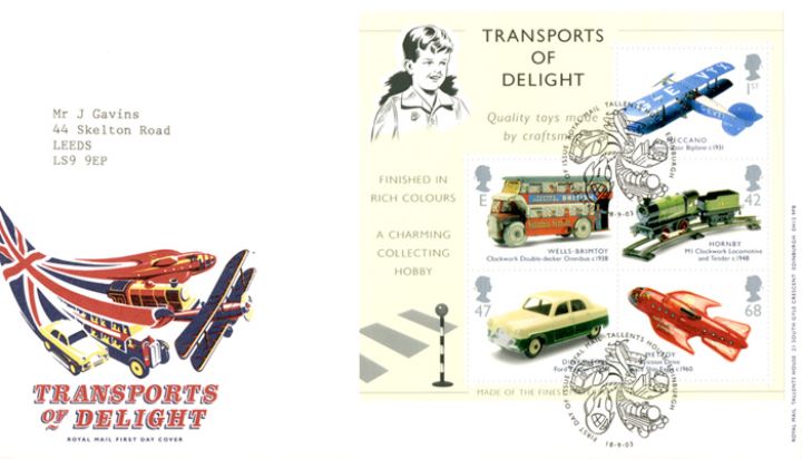 Transports of Delight: Miniature Sheet, Toys and Union Flag