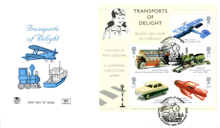 Transports of Delight: Miniature Sheet, Plane, Boat and Train