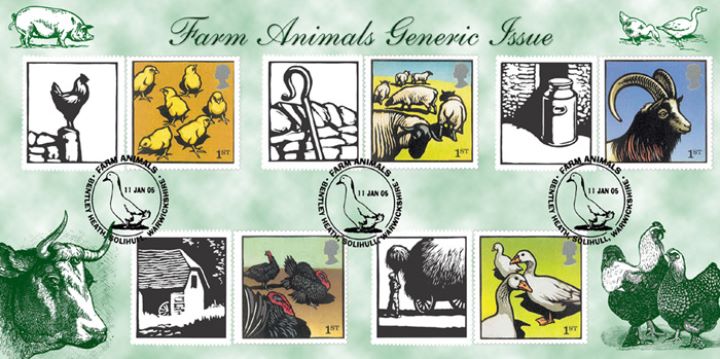 Farm Animals: Generic Sheet, Generic Issue Pair of Covers