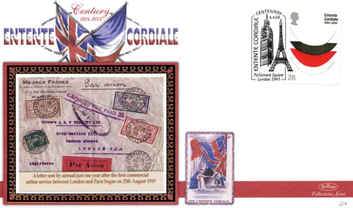 Entente Cordiale, Air Mail Letter: London to Paris