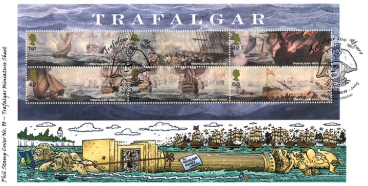 Trafalgar: Miniature Sheet, Nelson's Column in Transit