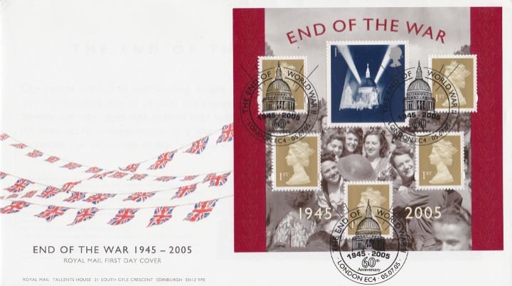 End of the War: Miniature Sheet, Union flag bunting