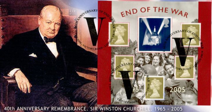 End of the War: Miniature Sheet, Winston Churchill