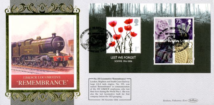 Lest We Forget 2006: Miniature Sheet, LB & SCR Loco "Rememberance"