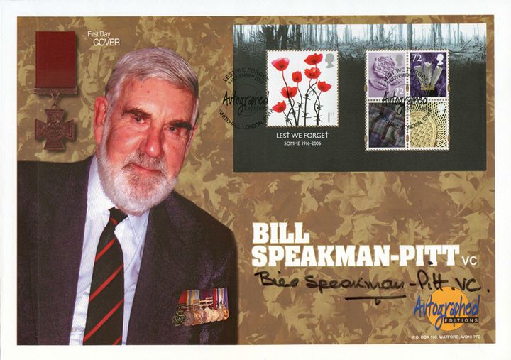 Lest We Forget 2006: Miniature Sheet, Bill Speakman-Pitt VC