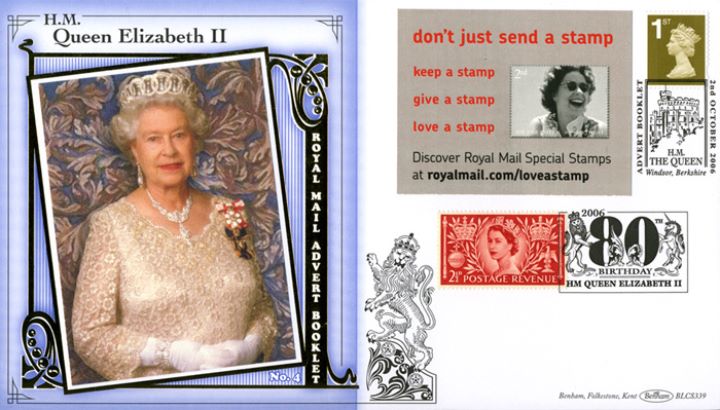 Self Adhesive: 6 x 1st Advert (Queen Stamp), H M Queen Elizabeth II