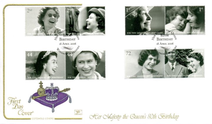 Queen's 80th Birthday, Crown, Orb and Septre