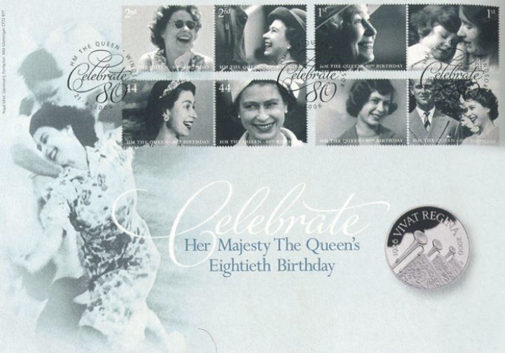 Queen's 80th Birthday, £5 Coin Cover