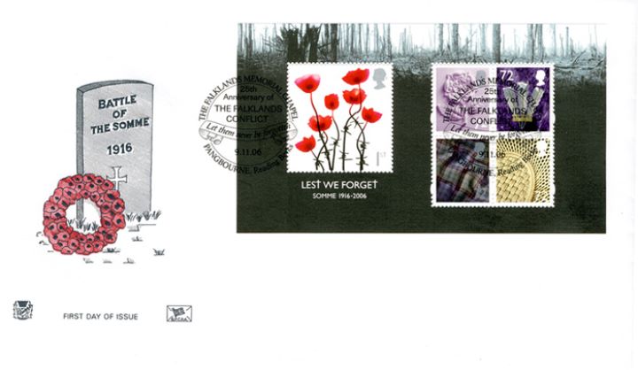 Lest We Forget 2006: Miniature Sheet, Gravestone and Wreath