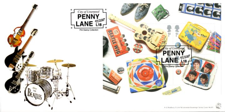 The Beatles: Miniature Sheet, Guitars and Drum Kit