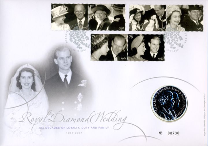 Diamond Wedding, £5 Coin Cover