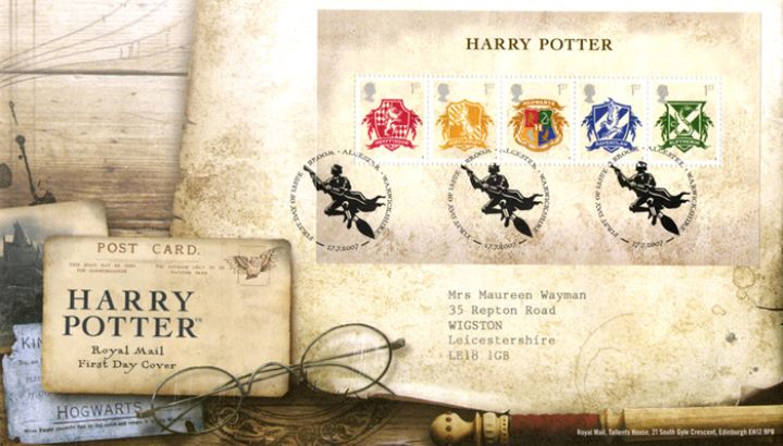 Harry Potter: Miniature Sheet, Postcard and Specs