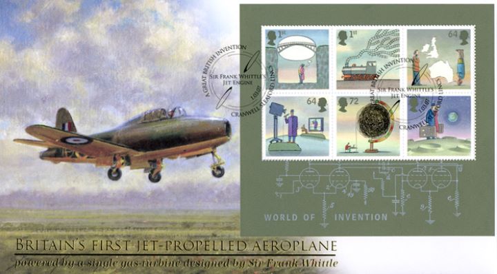 World of Invention: Miniature Sheet, Britain's First Jet Propelled Aeroplane