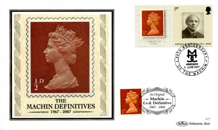 Machin 40 Years: Generic Sheet, The first Machin stamps