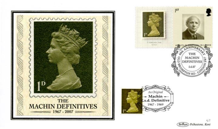 Machin 40 Years: Generic Sheet, The first Machin stamps