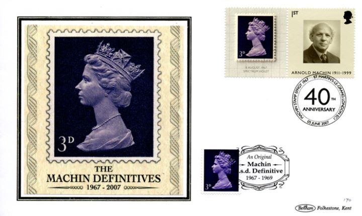 Machin 40 Years: Generic Sheet, The first Machin stamps