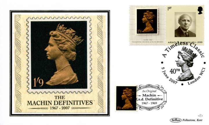 Machin 40 Years: Generic Sheet, The first Machin stamps