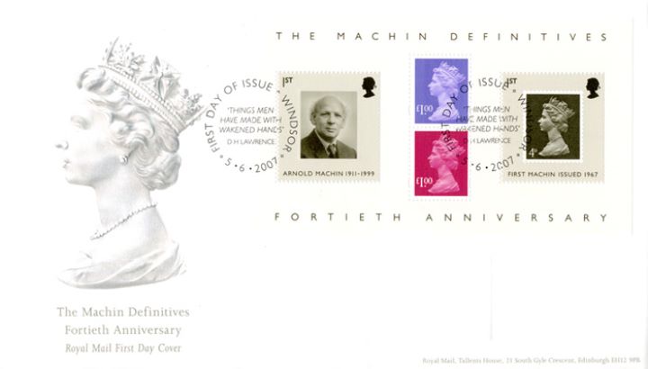 Machin 40 Years: Miniature Sheet, The Machin Head