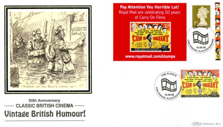 Self Adhesive: British Films: 6 x 1st Advert (Carry On), "Wonder 'ow the Navy's gettin' on"