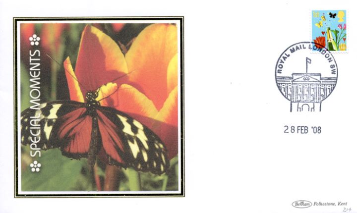 Self Adhesive: 6 x 1st Smilers Advert No. 5, Butterfly on Tulip