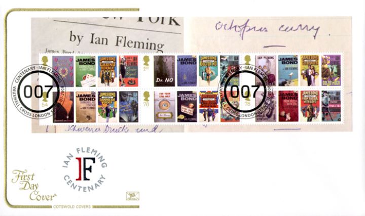 James Bond: Miniature Sheet, Ian Fleming Centenary