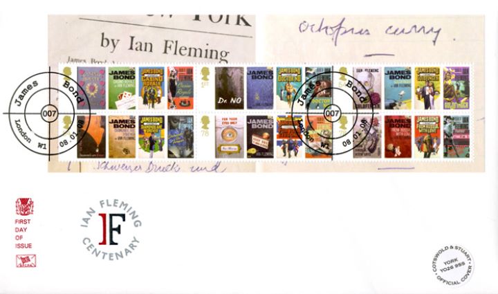 James Bond: Miniature Sheet, Ian Fleming Centenary