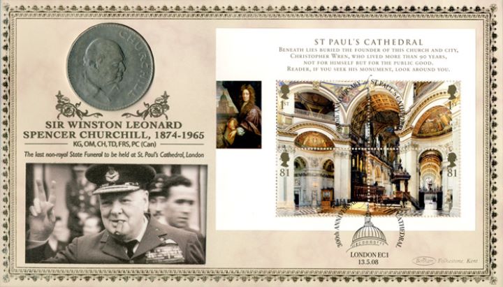 Cathedrals: Miniature Sheet, Winston Churchill