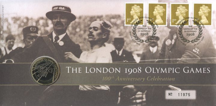 Olympics [Commemorative Sheet], £2 Dorando Pietri Coin Cover