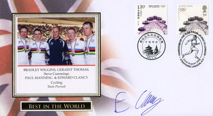 Olympics: Miniature Sheet, Signed Edward Clancy