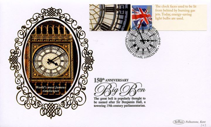 Big Ben [Commemorative Sheet], Lit from behind