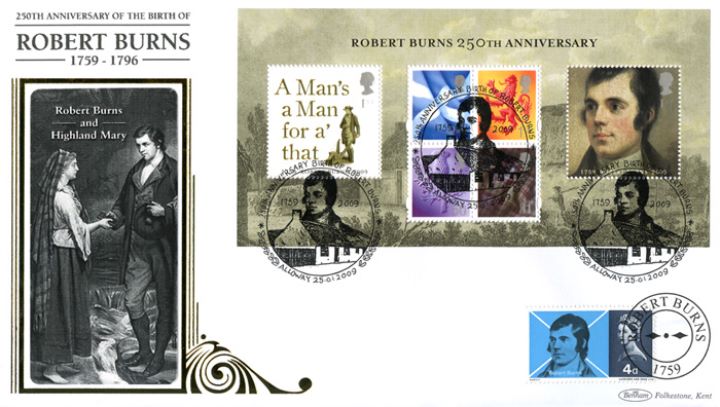 Robert Burns: Miniature Sheet, Burns and Highland Mary