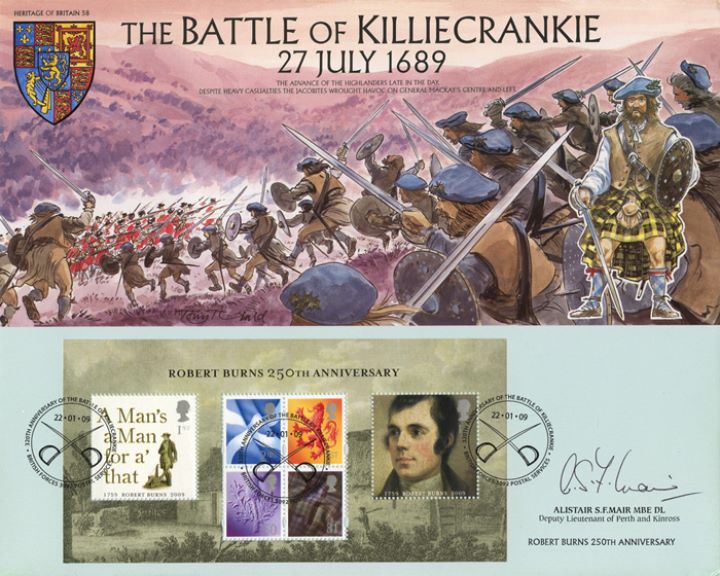 Robert Burns: Miniature Sheet, Battle of Killiecrankie