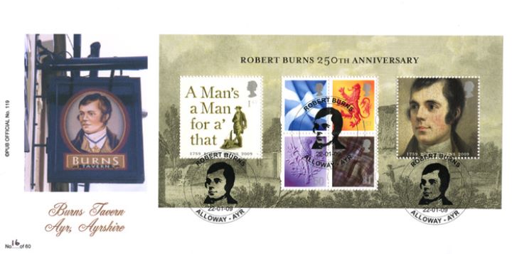 Robert Burns: Miniature Sheet, Burns Tavern