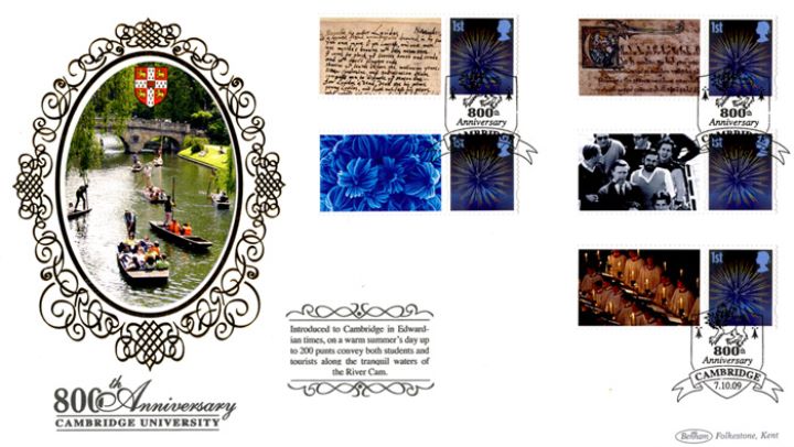 Cambridge University [Commemorative Sheet], Punts on River Camb