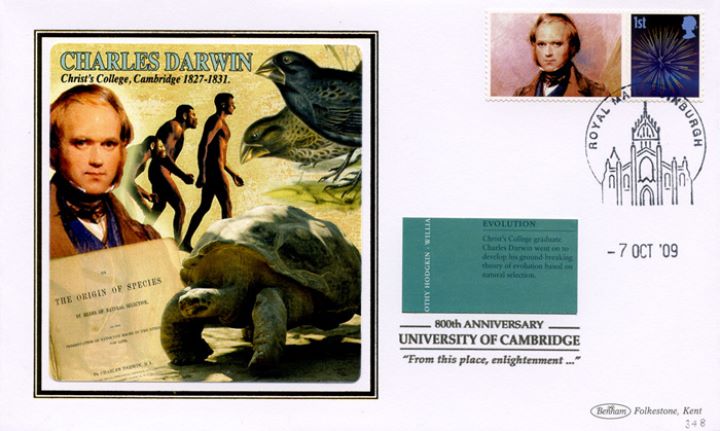 Cambridge University [Commemorative Sheet], Charles Darwin