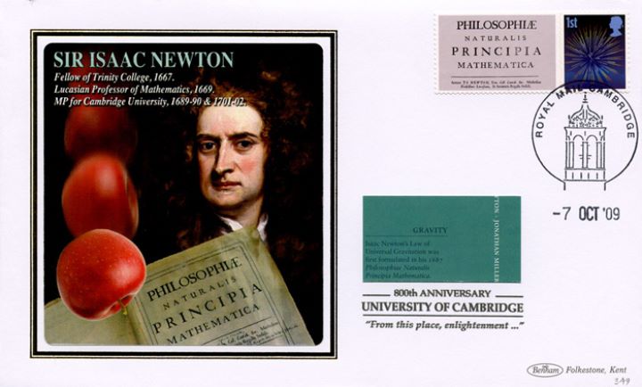 Cambridge University [Commemorative Sheet], Sir Isaac Newton