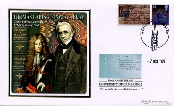 Cambridge University [Commemorative Sheet], Thomas Babington Macaulay