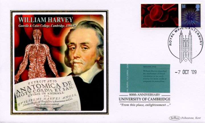 Cambridge University [Commemorative Sheet], William Harvey