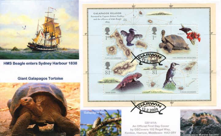 Charles Darwin: Miniature Sheet, Giant Galapagos Tortoise