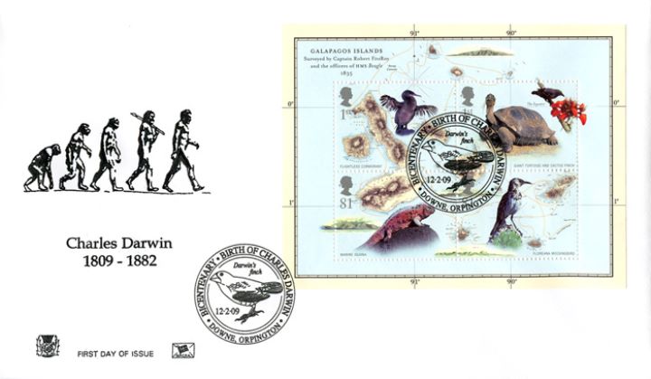 Charles Darwin: Miniature Sheet, The Ascent of Man