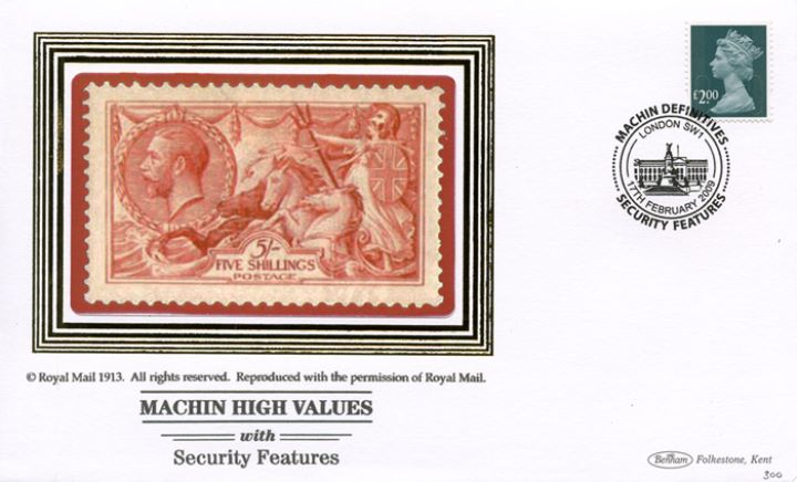 Machins (EP): High Values Security Features, Five Shillings 'Seahorses'